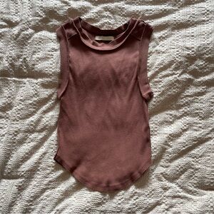 We The Free Mauve Sleeveless Ribbed Tank Top